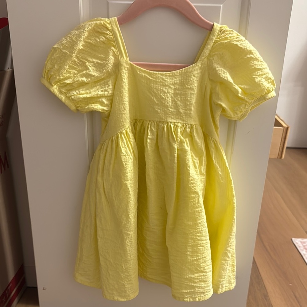 Yellow Puff Sleeve Dress